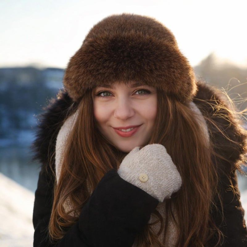 Wheebo 3 Pieces Womenâ€™s Faux Fur Bucket Hat Winter Warm Plush Furry Hat â€“ Soft Fluffy Cold Weather Hat for Outdoor Travel (Multicoloured) - Image 3