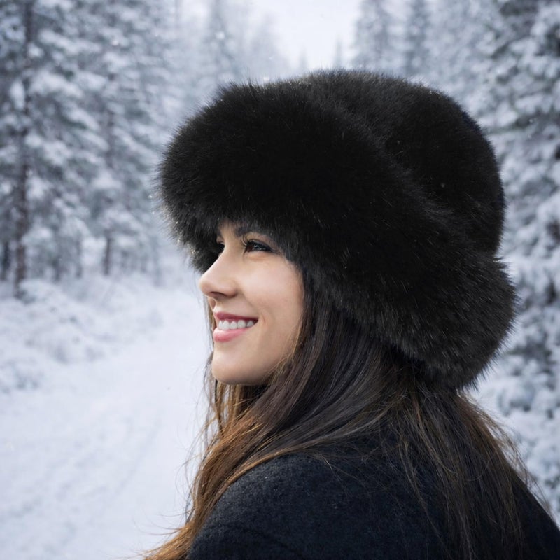 Wheebo 3 Pieces Womenâ€™s Faux Fur Bucket Hat Winter Warm Plush Furry Hat â€“ Soft Fluffy Cold Weather Hat for Outdoor Travel (Multicoloured) - Image 4