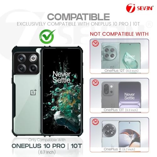 7-Seven 7SEVEN® Ipacky Back Cover for OnePlus 10 Pro | 10T 5G Mobile Back Case Shock Proof Design Camera Edges Protection Crystal Clear Phone Case Precise Cutouts Matte Black Soft Bumper Phone Cover - Image 2
