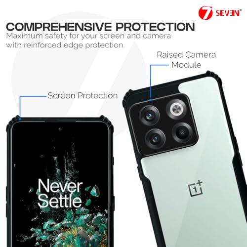7-Seven 7SEVEN® Ipacky Back Cover for OnePlus 10 Pro | 10T 5G Mobile Back Case Shock Proof Design Camera Edges Protection Crystal Clear Phone Case Precise Cutouts Matte Black Soft Bumper Phone Cover - Image 3