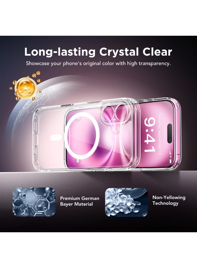 جولبينبوكس جراب مغناطيسي لهاتف iPhone 16 مع زر التقاط للتحكم في الكاميرا، متوافق مع MagSafe، [حماية كاملة للكاميرا] [واقي شاشة 2X] غطاء هاتف مقاوم للصدمات لهاتف iPhone 16 مقاس 6.1 بوصة (شفاف) - Image 3