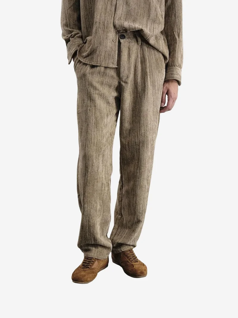 GIESTO Textured Pleated Pants