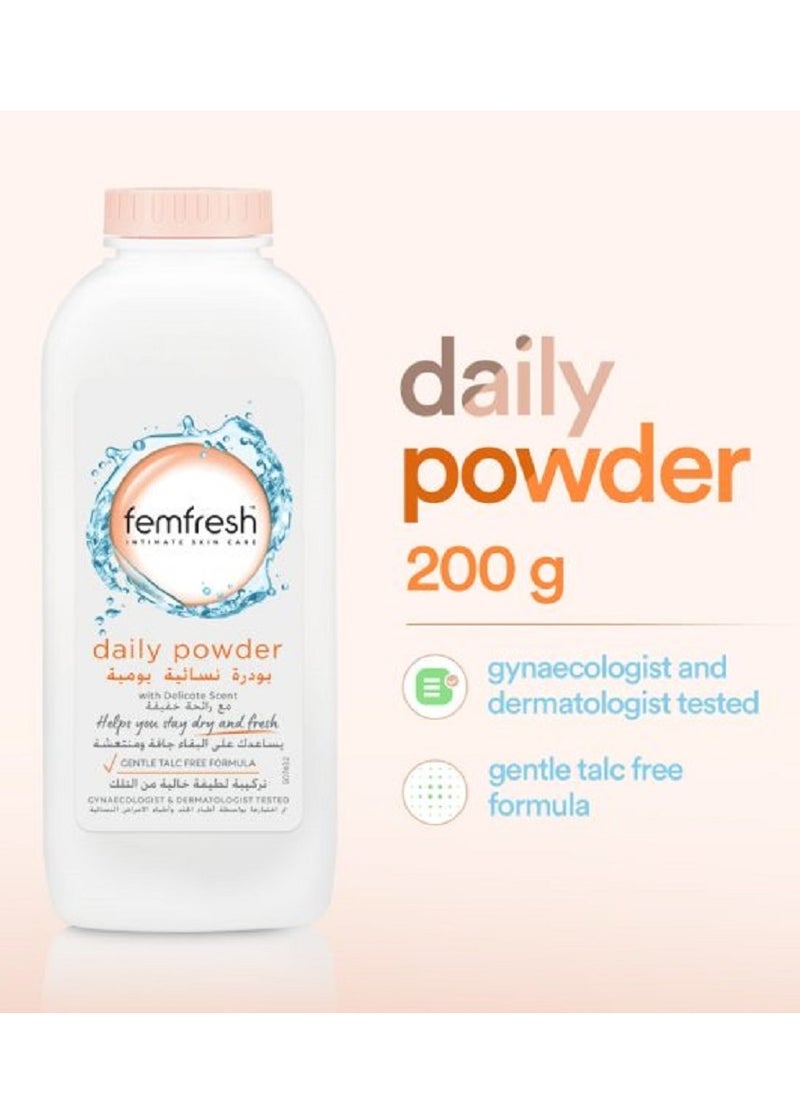 femfresh - Everyday Care Re Balance Talc-Free Powder Absorbs Moisture And Restore Freshness Gentle Safe And suitable for intimate Feminine Area use 200g - Image 1