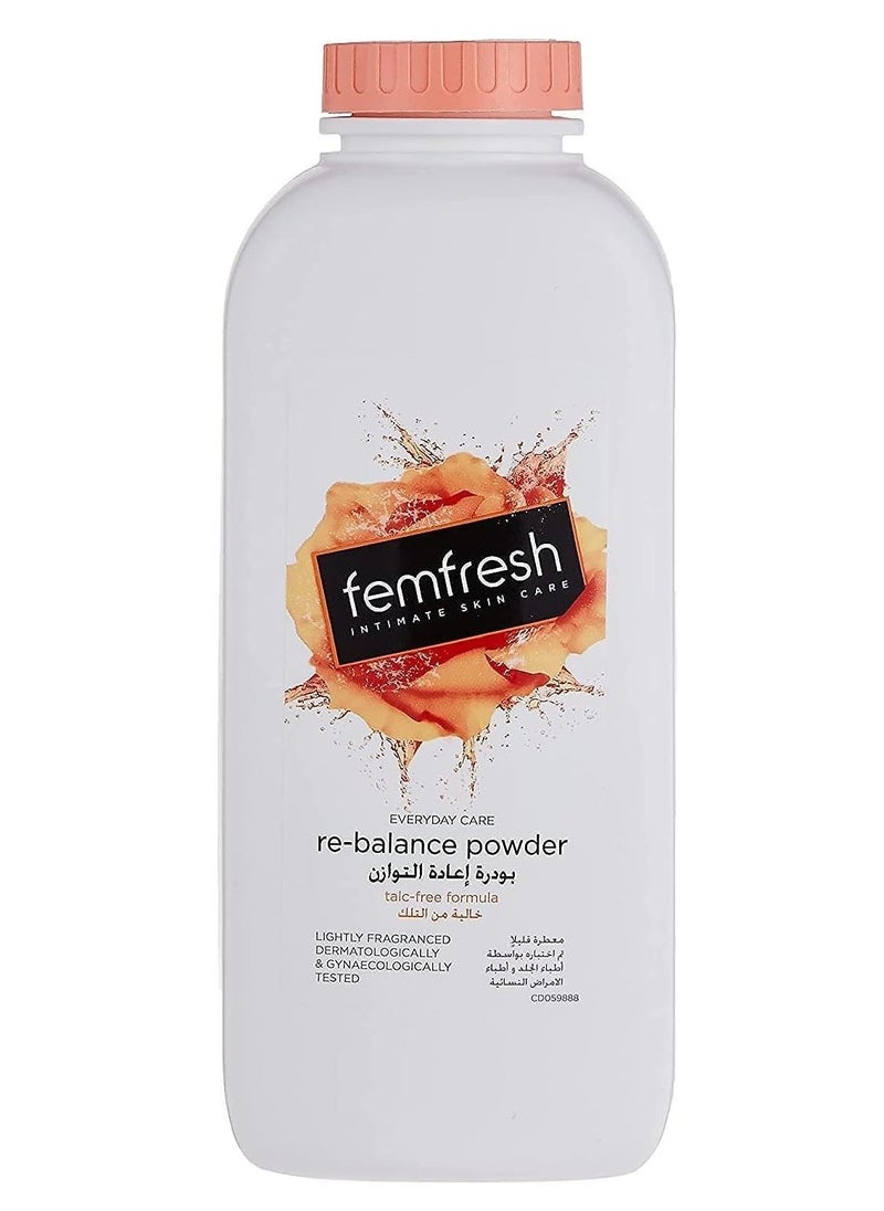 femfresh - Everyday Care Re Balance Talc-Free Powder Absorbs Moisture And Restore Freshness Gentle Safe And suitable for intimate Feminine Area use 200g - Image 1