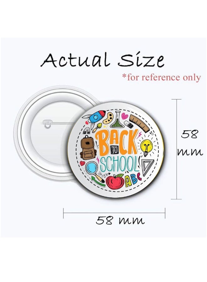 PRINTSHOP4ME Back To School Button Badge–Fun & Colorful Accessory For Kids–Perfect For School Bags,Uniforms And Gifts - Image 2