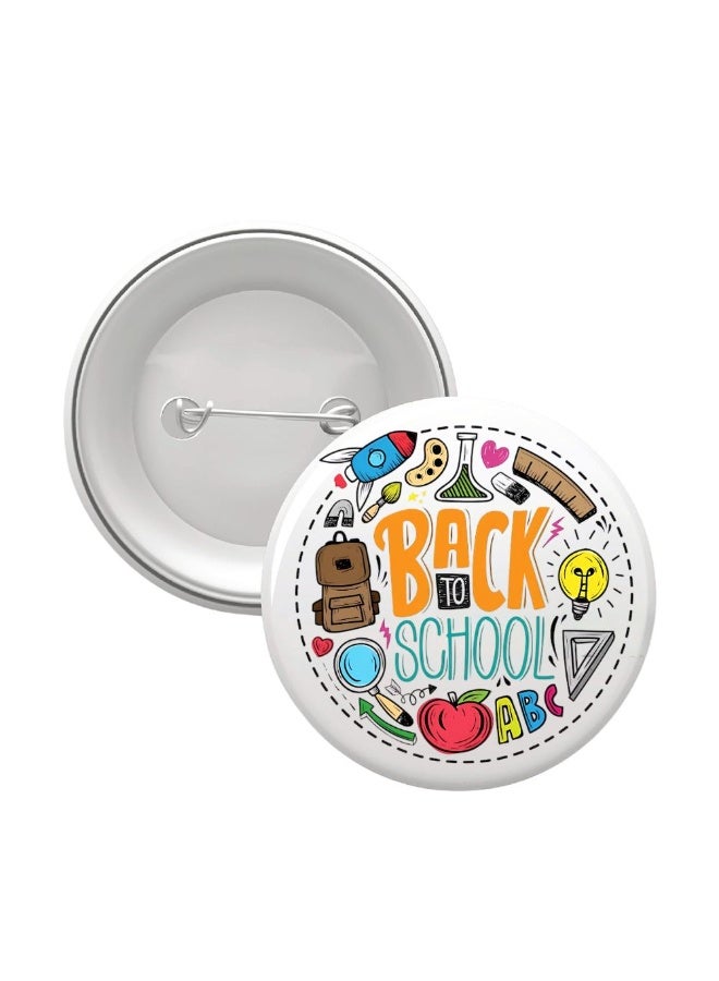 PRINTSHOP4ME Back To School Button Badge–Fun & Colorful Accessory For Kids–Perfect For School Bags,Uniforms And Gifts - Image 1