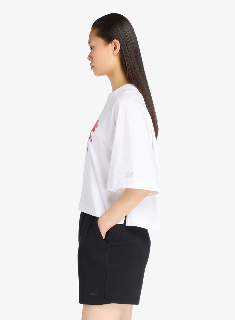 New Balance  Watercolor Pink Boxy T-Shirt for Women | Best Price UAE