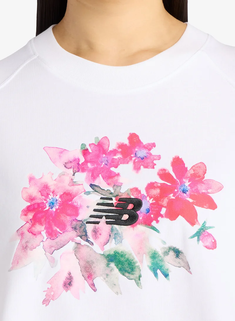 New Balance  Watercolor Pink Boxy T-Shirt for Women | Best Price UAE