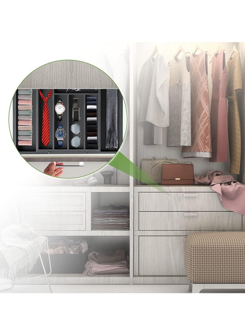 تايكوم رف أواني الخيزران ومنظم الفضيات من تايكوم، صينية أدوات مائدة قابلة للتعديل، حامل أواني للفضيات وأدوات المائدة والسكاكين في المطبخ وغرفة النوم وغرفة المعيشة - Image 5