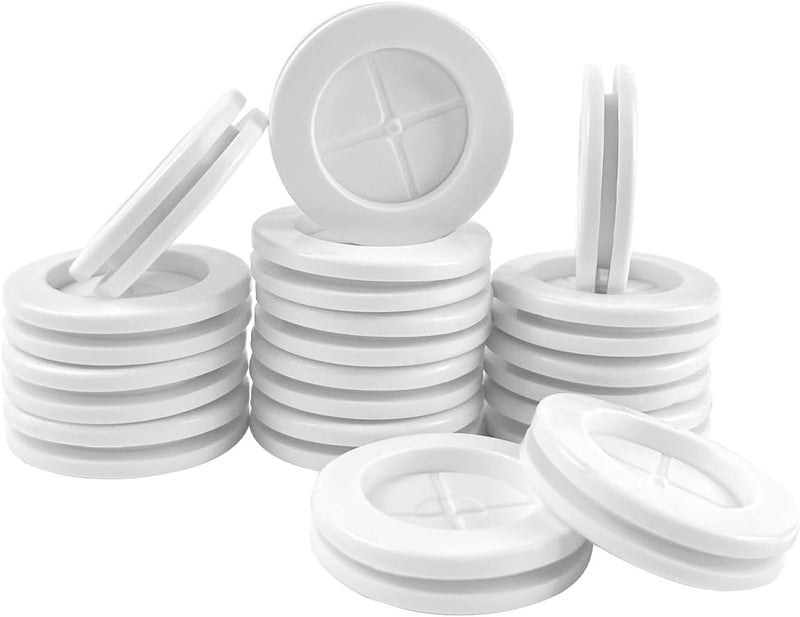 EASYEAH Store 1-1/4 in Rubber Grommets for Wiring,1 in ID, Double-Sided Rubber Plugs for Holes Firewall Grommet Automotive, Wire Cable Protection for Metal Electric Box, 15 Pcs 25x30 mm, White - Image 1