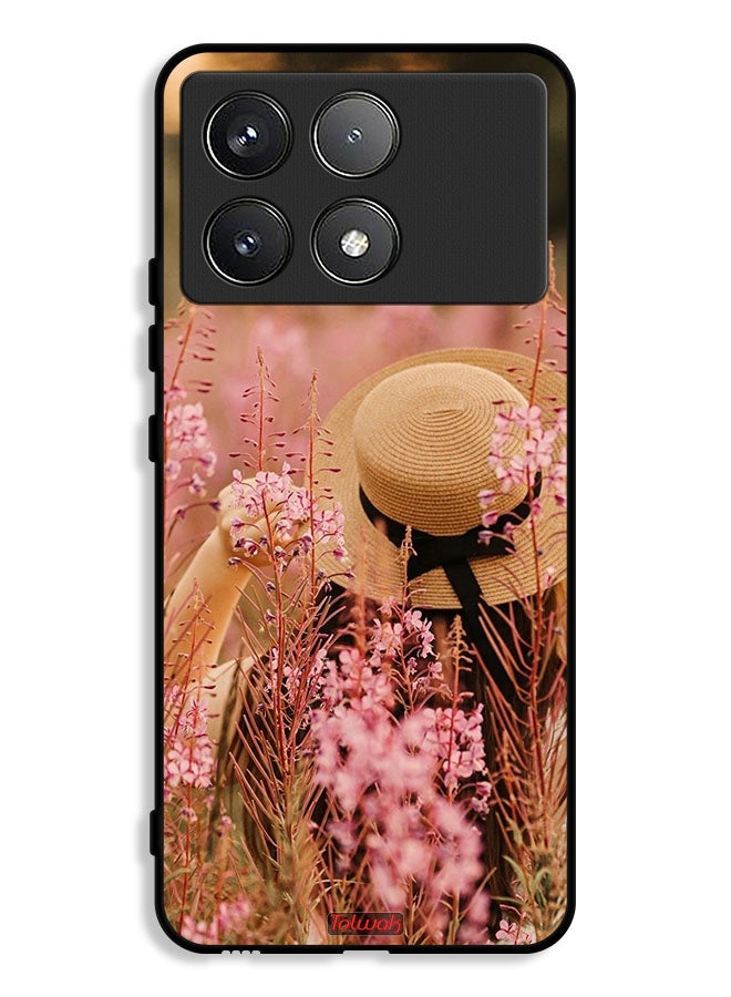 Tolwak غطاء حماية لهاتف Xiaomi Poco X6 Pro 5G - فتاة في الزهور - Image 1