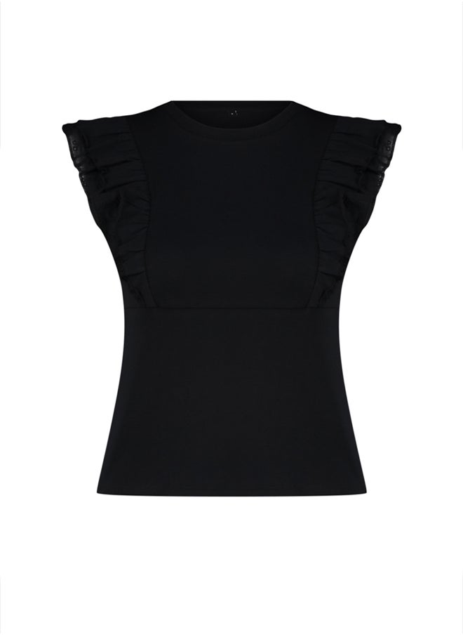 trendyol - Black Embroidery Detailed Knitted Blouse TWOSS23BZ00940 - Image 1