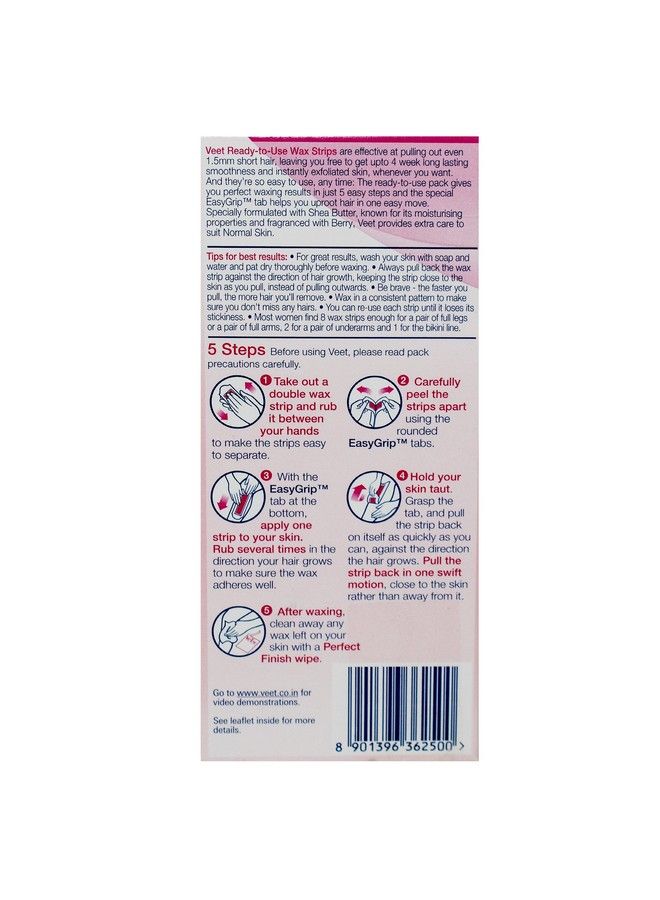 Veet طقم إزالة الشعر بالشمع للجسم بالكامل للبشرة العادية (عبوة من 1) - Image 4