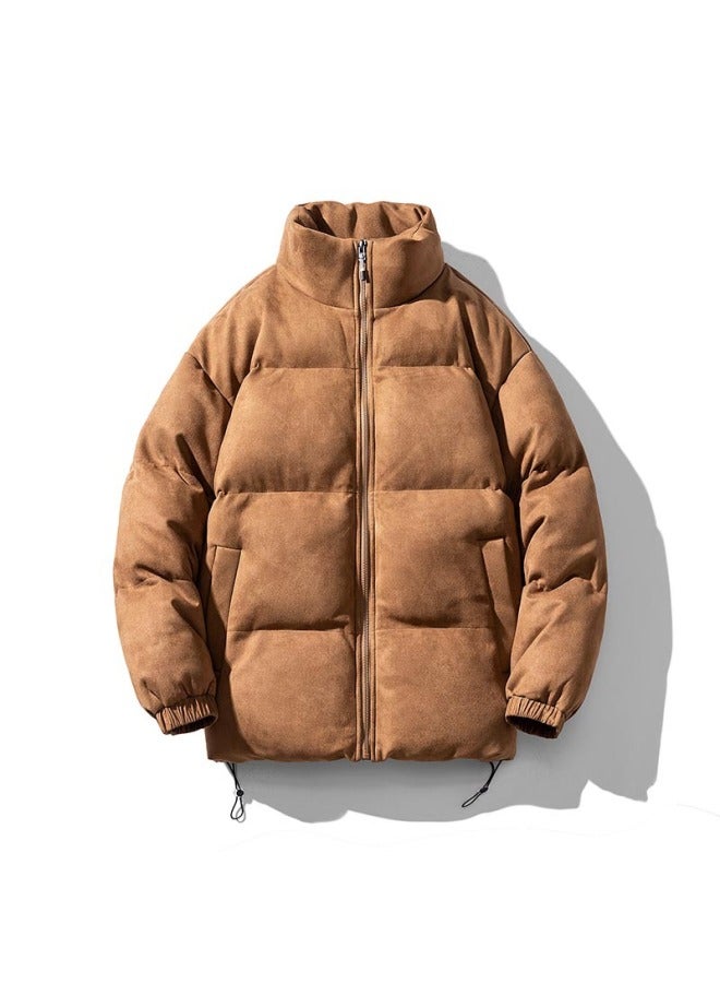 New Suede Cotton Jacket Men's Trendy Winter Loose Puffer Fashion Cotton Coat Jacket