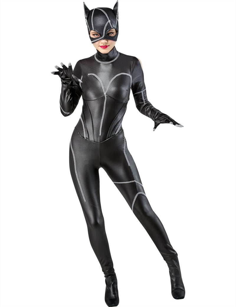 Rubies Batman Returns Catwoman Deluxe Jumpsuit Costume with Mask and Gloves for Adults for Themed Parties and Halloween, Medium - Image 3