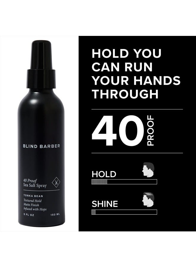 Blind Barber 40 Proof Sea Salt Spray for Men - Texture Spray for Hair Volume, Off The Beach Waves & Matte Natural Finish - Water Based Texturizing Spray (5 Oz) - Image 2