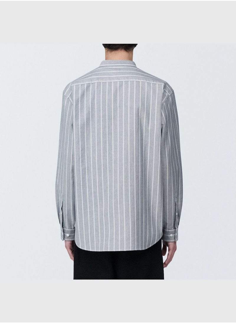 MUJI Washed Oxford Button Down Long Sleeve Shirt  - Image 4