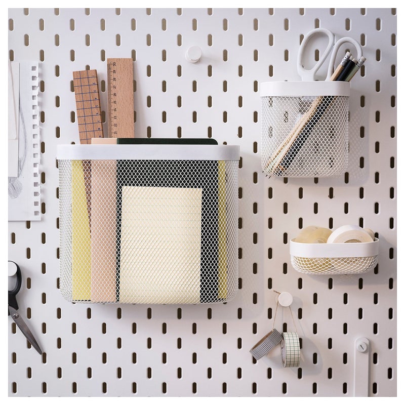Baitique Metal Mesh Wall Storage Baskets, Set of 3, White - Image 3