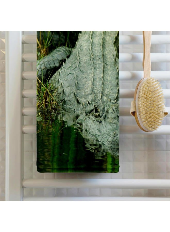 3DROSE 3D Rose Grow Them Big Here in Florida an Alligator TWL_62370_1 Towel, 15" x 22" - Image 2