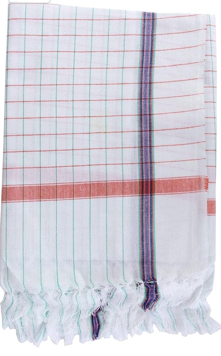 Laser Shield Handloom White Checks Cotton Bath Towels for Women and Men Pack of 2 Piece 36 x 72 inches 3 x 6 Feet Light Weight Fast Absorbing - Image 4