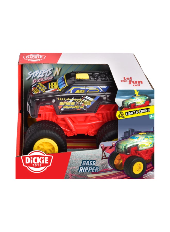 Dickie Item-203762008-Dickie Toys - Bass Ripper Monster Truck with Light Change and Music (17 cm) - Wind-up Car from 3 Years with Retraction and Rubber Tyres, Toy Car for Children, Includes Batteries. Years 3+ - Image 1