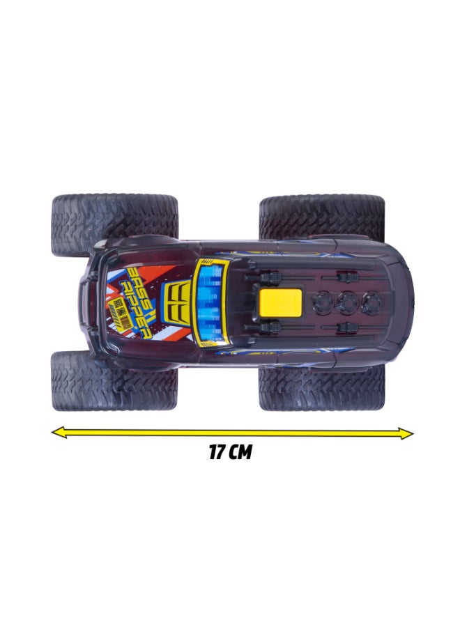 Dickie Item-203762008-Dickie Toys - Bass Ripper Monster Truck with Light Change and Music (17 cm) - Wind-up Car from 3 Years with Retraction and Rubber Tyres, Toy Car for Children, Includes Batteries. Years 3+ - Image 4