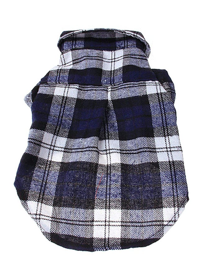 إسكدنيا كنزات صيفية عصرية بنقشة المربعات أزرق S - Image 2