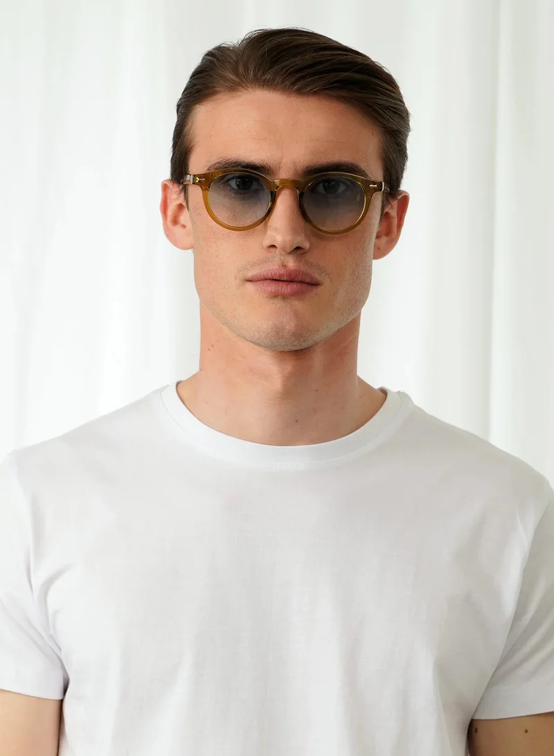  اكسبليست باوتس Explicit Poets Unisex JAMES Olive - Gradient Blue Stylish Sunglasses, 4EP12