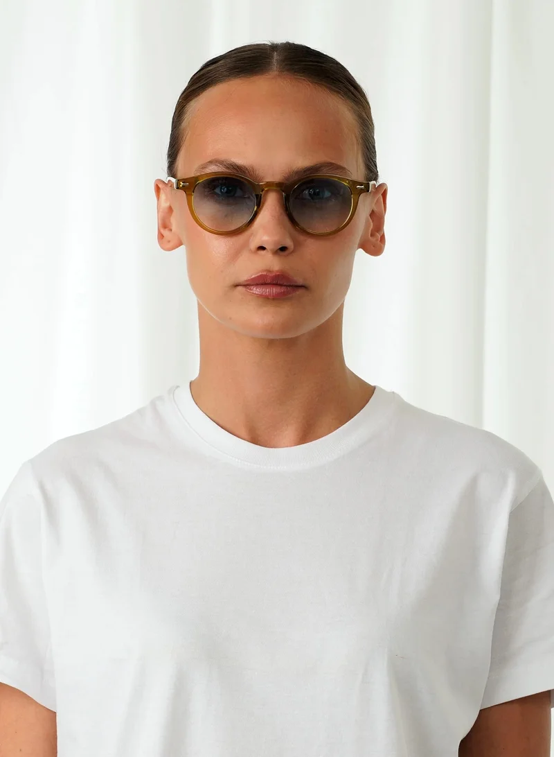  اكسبليست باوتس Explicit Poets Unisex JAMES Olive - Gradient Blue Stylish Sunglasses, 4EP12