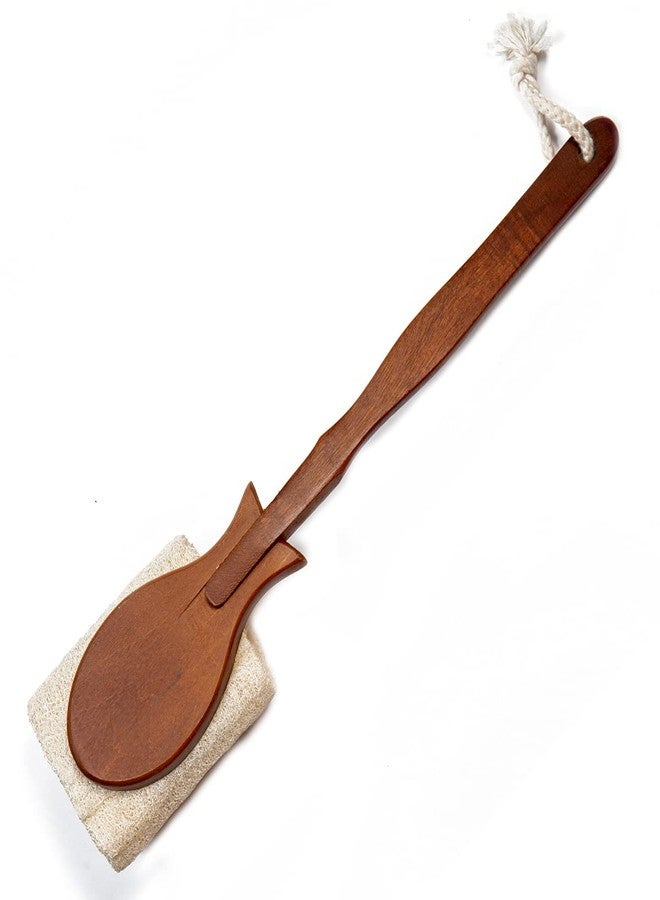 Brushman Body Loofah Bath Brush with Long Wooden Handle Back Brush for Men & Women- Shower Sponge Body Back Scrubber Gentle Exfoliator Wet & Dry Brushing(ECP-347) - Image 3