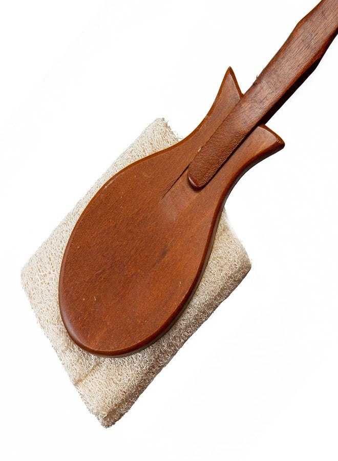 Brushman Body Loofah Bath Brush with Long Wooden Handle Back Brush for Men & Women- Shower Sponge Body Back Scrubber Gentle Exfoliator Wet & Dry Brushing(ECP-347) - Image 4