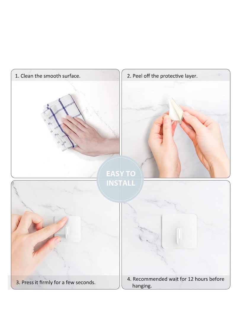 RATSAW 8 Pack Hooks Self Adhesive Duty Towel Shower Hooks Stainless Steel Hooks for Hanging Towel Coat Key - Image 5