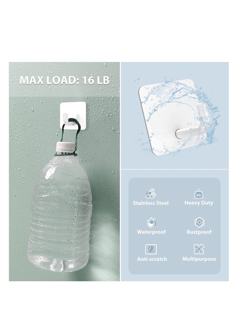 RATSAW 8 Pack Hooks Self Adhesive Duty Towel Shower Hooks Stainless Steel Hooks for Hanging Towel Coat Key - Image 3