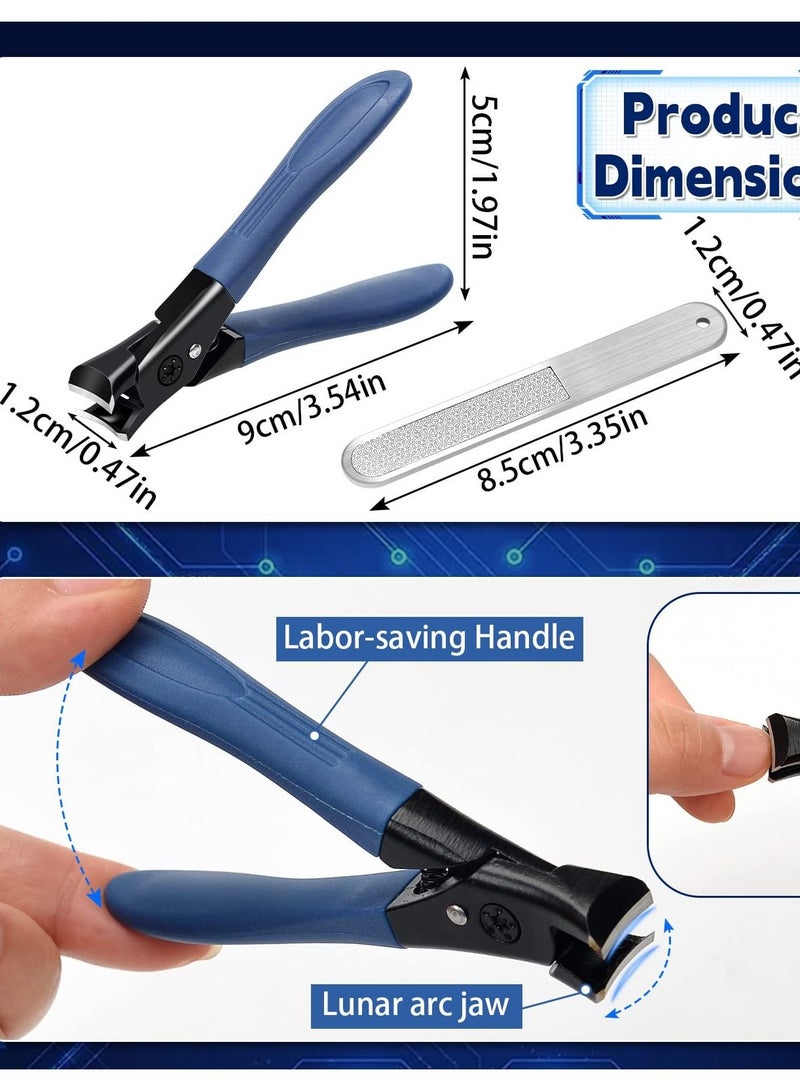 Nail Clippers for Thick Nails, Toenail Clippers, Heavy Duty Nail Clippers for Thick Toenails, Stainless Steel Toenail Clippers with Fingernail File, Professional Nail Trimming Tools