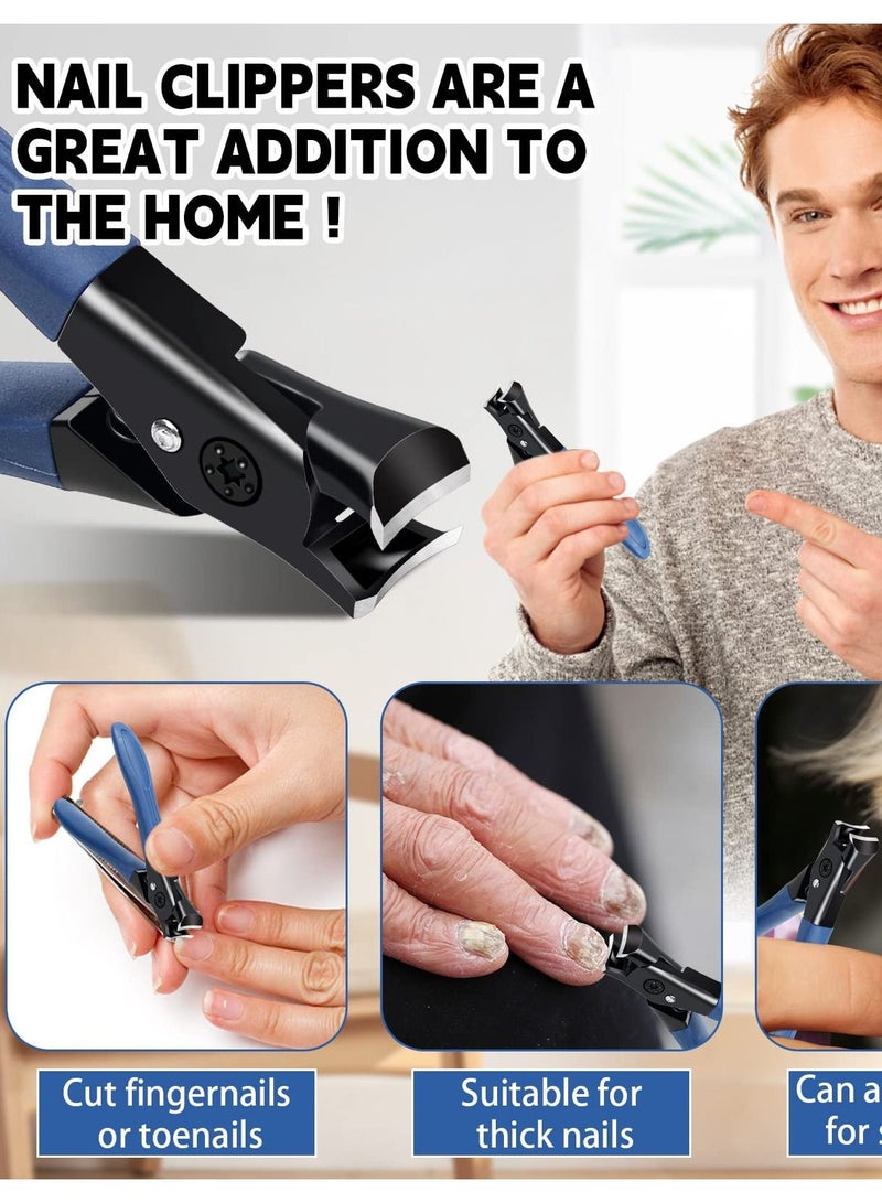 Nail Clippers for Thick Nails, Toenail Clippers, Heavy Duty Nail Clippers for Thick Toenails, Stainless Steel Toenail Clippers with Fingernail File, Professional Nail Trimming Tools