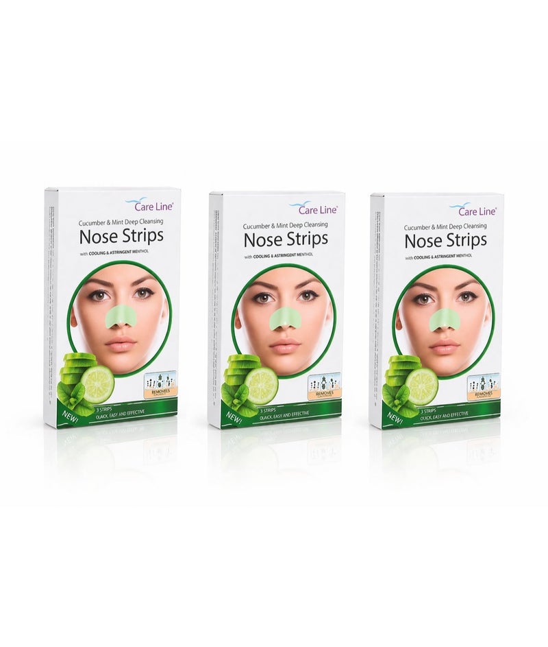Care Line Nose Strips Cucumber & Mint Deep Cleansing 6 Strips (pack of 3)