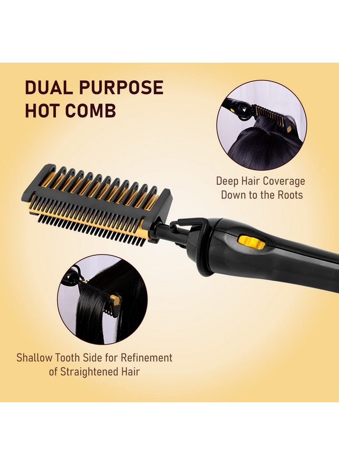 Asani - Electric Hot Comb Hair Straightener Hot Comb Electric For Wigs And Natural Hair Straightening Comb With 7 Heat Levels And Antifrizz Ceramic Coating Dual Voltage Pressing Combs For Black Hair - Image 1