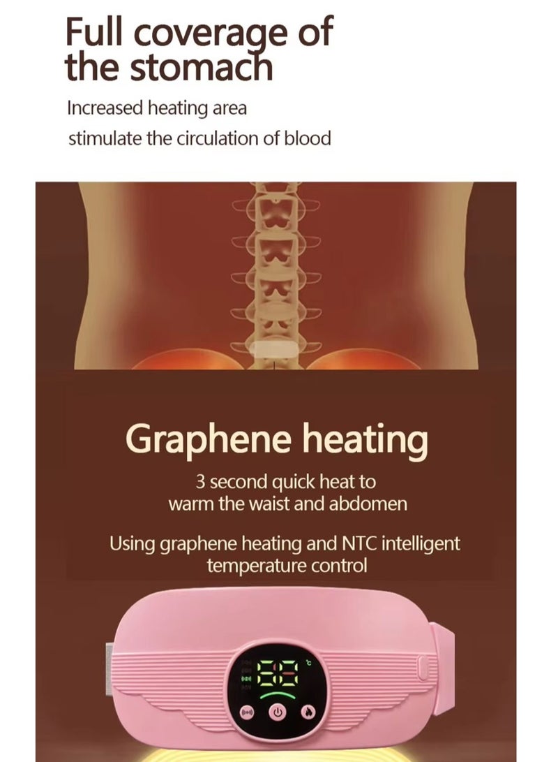 BORTONY Menstrual Heating Device Rechargeable Period Cramp Massager Vibrating Heating Belt for Period Pain Relief Waist Massager Gift for Women and Girls - Image 4