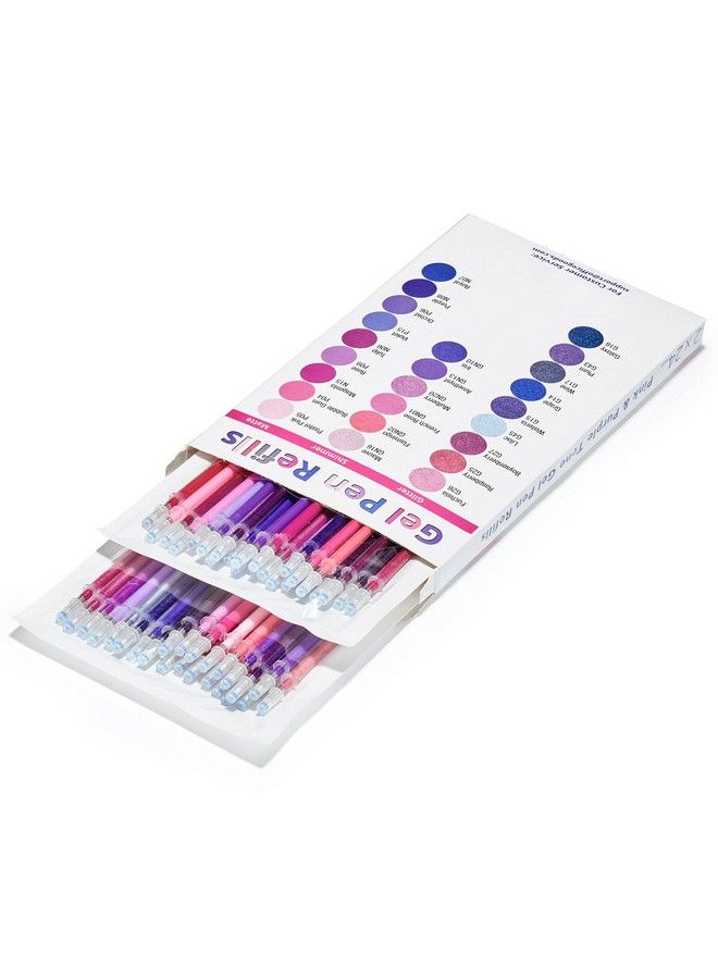 OfficeGoods Gel Pen Refills 24 Individual Colors Fits Most Gel Pens Fast Drying Ink Perfect For Artists Adult & Kids Coloring Books Mandalas Nature 2 Pack Pinks & Purples - Image 2