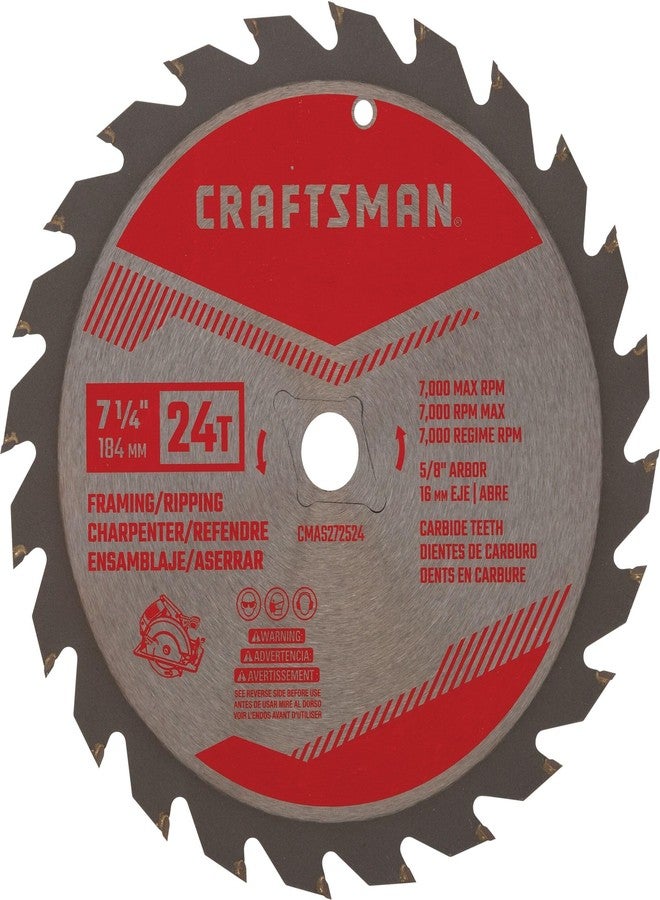 CRAFTSMAN 7-1/4 Inch 24T Framing/Ripping Circular Saw Blade (CMAS272524) - Image 1