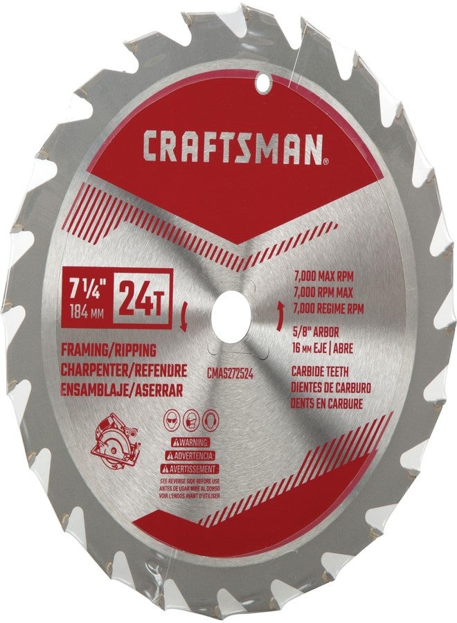 CRAFTSMAN 7-1/4 Inch 24T Framing/Ripping Circular Saw Blade (CMAS272524) - Image 5