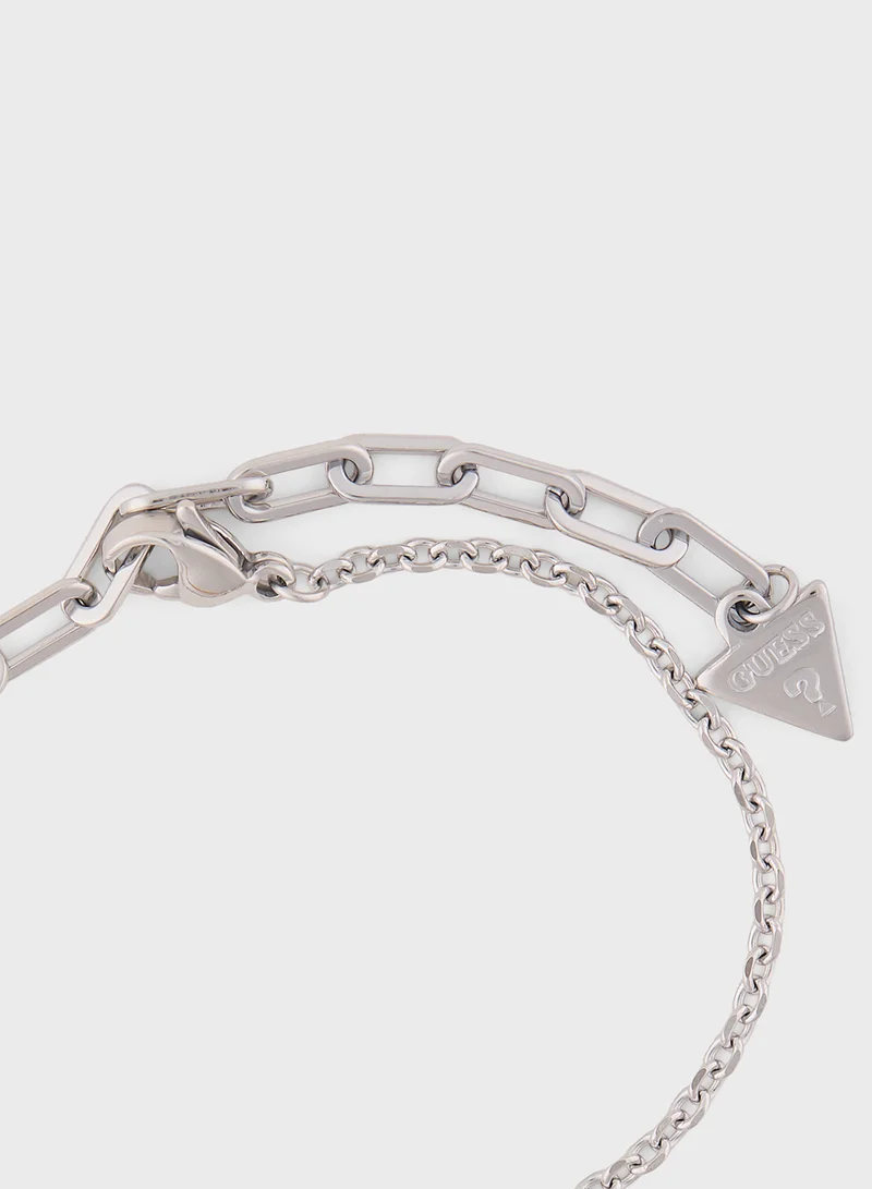 GUESS Half Round Chain Heart Bracelet