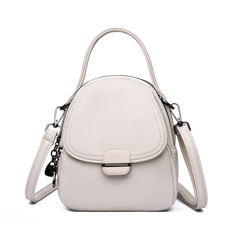 Mini Lightweight Shoulder Bag for Women, 3 Compartments, PU Leather - Image 4