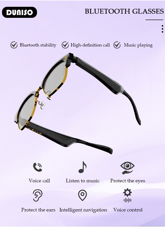DUNISO Smart Bluetooth Glasses Earphones,Bluetooth Audio Glasses,  Bluetooth 5.0 Audio Glasses ,Open-Ear Audio for Driving, Cycling, Outdoor Sports for Women and Man,Open Ear Sound with Mic & Speakers  - Image 3
