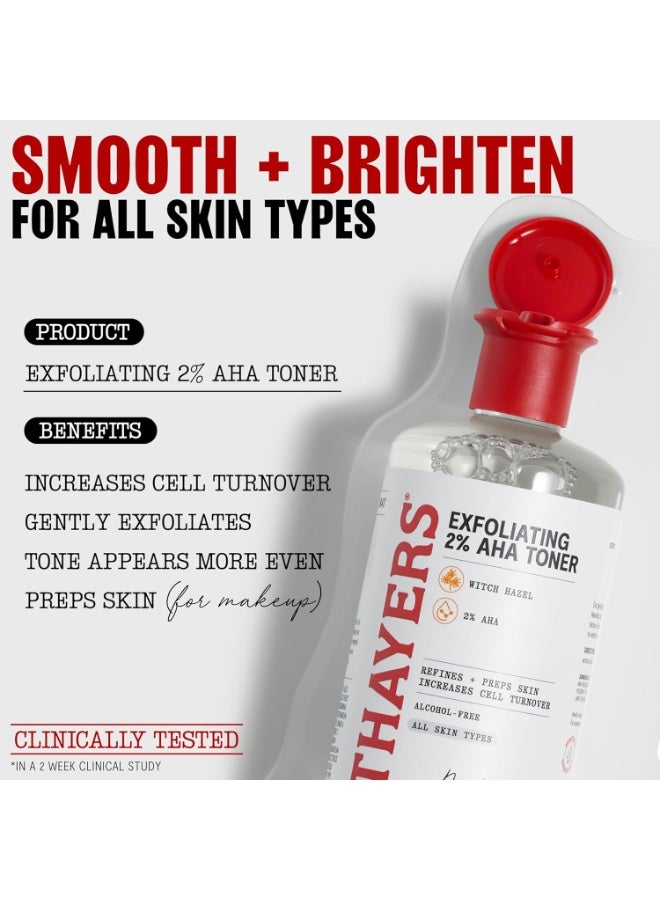 Thayers 2% AHA Exfoliating and Brightening Toner with Glycolic Acid, Lactic Acid and Witch Hazel, Smoothing and Pore Refining Skin Care for All Skin Types, 12 Fl Ozâ€‹ - Image 2