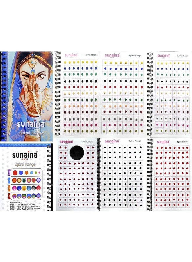 Sunaina (Genuine) Spiral Round Plain Regular Multicolor/Red/Maroon/Black Bindi Book For Girl & Women (Mini Size),1 Count - Image 1