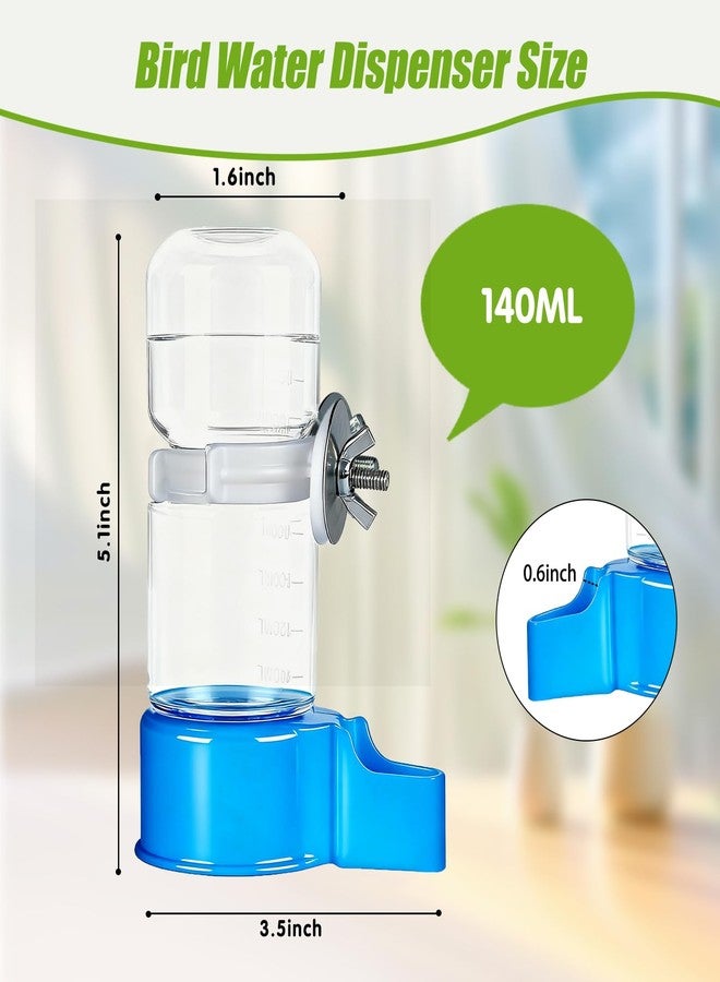 BWOGUE 2PCS Automatic Bird Water Dispenser, 4.73 Fl Oz Parakeet Water Dispenser for Cage No Mess Suspended Bird Water Feeder for Cockatiel Budgie Conure Lovebirds - Image 2