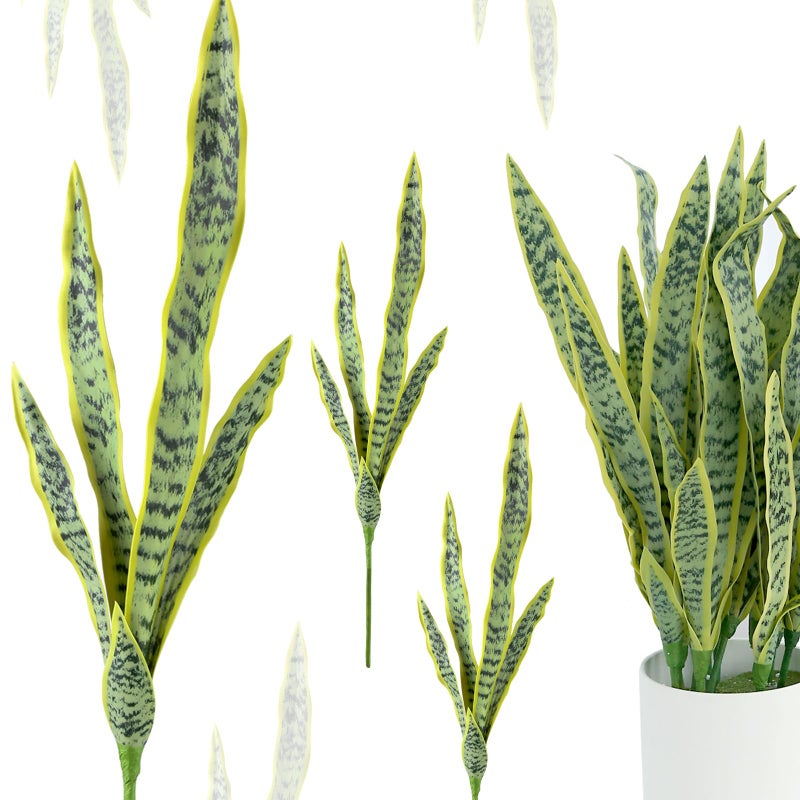summer flower 3 Pack Faux Snake Plants 31in Artificial UV Resistant Snake Outdoors Fake Sansevieria Plastic Plant with Large Green Leaves Greenery for Home Indoor Floor Office Store Front Porch Decorations
