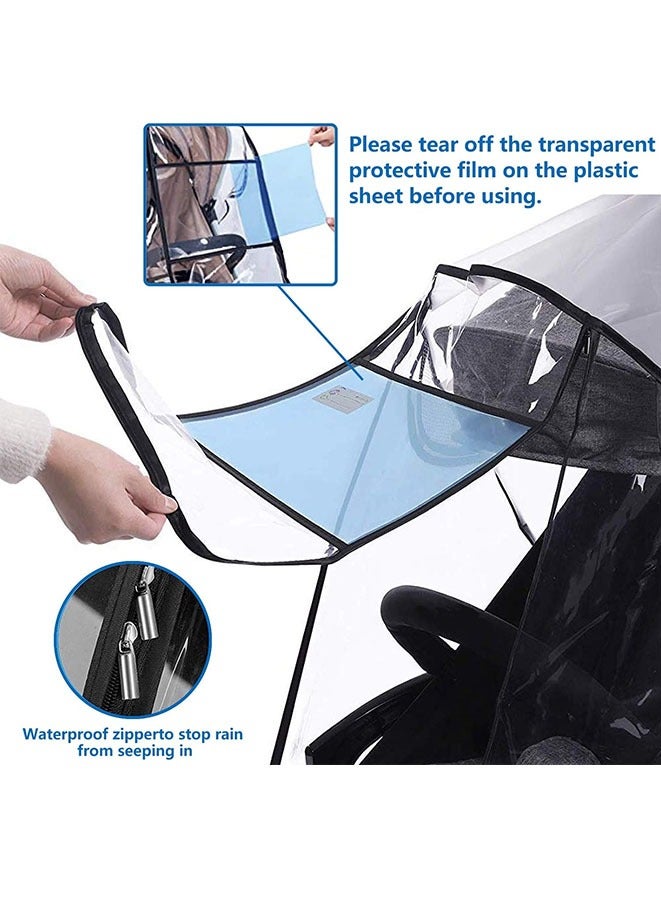 Muyixin Stroller Rain Cover Universal Stroller Accessory,Waterproof, Windproof Protection, Protect from Dust Snow,Baby Travel Weather Shield - Image 2