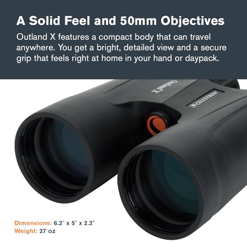 Celestron Outland X 10x50 Binoculars Ideal for Birding and Outdoors 50mm Objective Lenses 56 Field of View BaK4 Prisms MultiCoated Waterproof and Fogproof - Image 3